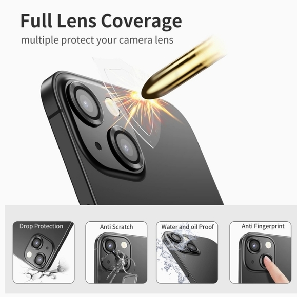 Camera lens tempered glass protector for iPhone 13, iPhone 13 Mini - Picture 2 of 6